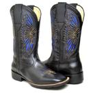 Bota Texana Country Masculina em Couro Legitimo Bordado Indio