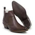 Bota Texana Country Masculino Cano Médio Couro Legitimo Bico Fino