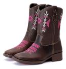 Bota Texana Country Menina Infantil Bico Quadrado Zíper