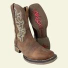 Bota Texana De Mulher Country Goyazes Oficial Bico Quadrado Cano Méldio Marrom - Ref.233207-CF