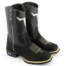 Bota Texana em Couro Bico Quadrado Infantil Moda Country para meninos Bota Texana em Couro Bico Quadrado Infantil Moda Country para meninos
