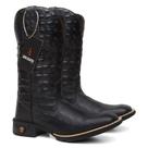 Bota Texana em Couro Estilo Exótico Jacaré Preta Ref. Jacaré-Preta Bota Texana em Couro Estilo Exótico Jacaré Preta Ref. Jacaré-Preta