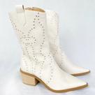 Bota Texana Estela Off White Dona Be