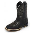 Bota Texana Feminina A Laser Sola Jump Quadrada Preta RR BOTAS