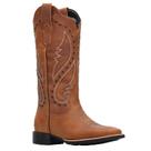 Bota Texana Feminina Bordada Marrom Bico Quadrado - Bull Horse Lançamento