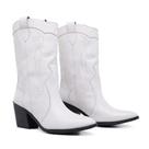 Bota Texana Feminina Branca Country Bico Fino Confortavel
