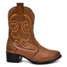 Bota Texana Feminina Country Confortavel Cor Whisky