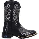 Bota Texana Feminina Country Django Em Couro Bordada Sola de Borracha Bico Quadrado Bota Texana Feminina Country Django Em Couro Bordada Sola de Borracha Bico Quadrado