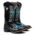 Bota Texana Feminina Country Em Couro Orquídea Azul Ref. Orq-Azul