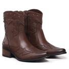 Bota Texana Feminina Country Rodeio Bordada Couro Legitimo Bico Fino Cano Curto Mod.11002 Bota Texana Feminina Country Rodeio Bordada Couro Legitimo Bico Fino Cano Curto Mod.11002