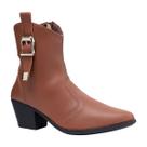 Bota Texana Feminina CountryFivela Bico Fino com Cano Baixo Elegante Casual 69.02