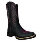 Bota Texana Feminina Hoper Dallas Preto Bico Quadrado Mexicana Boots Ref:41229 Cor:PretoTamanho:38