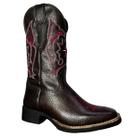 Bota Texana Feminina Hoper Malboro Castanho Bico Quadrado Mexicana Boots Ref:41248 Cor:Malboro CastanhoTamanho:36