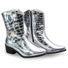 Bota Texana Feminina Prata Ana Castela Country