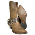 Bota Texana Feminina Vimar Bico Fino Fóssil Castanho Solado Toscana Café Ref. 11232