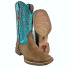 Bota Texana Feminina Vimar Couro Fóssil Turquesa Sola Magnum Ref 13238