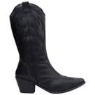 Bota Texana Feminina Western Country Rodeio Boiadeira Bico Fino Cano Alto Confortável Via Angel 9002