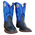 Bota Texana Infantil Durango Preta Cano Azul