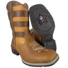 Bota Texana Infantil Lançamento Caminhos da Roça Marrom Café Couro Confortável Ref.KJ17-1