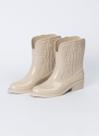 Bota Texana Infantil Menina Bege Country Cano Longo