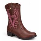 Bota Texana Infantil Menina Bico Fino Moda Country Western Salto Baixo 3cm Confortável Elegante