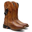 Bota Texana Lisa Whisky em Couro Sola Jump Ref. Jump-Bota-Lisa