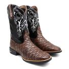 Bota Texana Masculina Couro Bordado Country Conforto