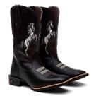 Bota Texana Masculina Couro Country Western Dois Cavalos