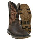 Bota Texana Masculina Durango Couro Marrom Cano Bordado Marrom Branco Vermelho Solado Work Bota Texana Masculina Durango Couro Marrom Cano Bordado Marrom Branco Vermelho Solado Work