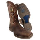 Bota Texana Masculina Durango Marrom Bordado Preto E Dourado Solado Gel