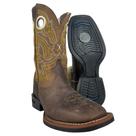 Bota Texana Masculina Durango Marrom Cano Bordado Branco E Amarelo