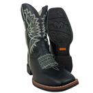Bota Texana Masculina Durango Preta Com Bordado Verde