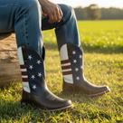 Bota Texana Masculina Em Couro Legítimo Americana Bordada Bico Quadrado Kapell Bota Texana Masculina Em Couro Legítimo Americana Bordada Bico Quadrado Kapell