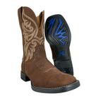 Bota Texana Masculina Goyazes Waterproof Flex Café Nobuck Solado Mustang Preto Azul Ref.251503.CHF Bota Texana Masculina Goyazes Waterproof Flex Café Nobuck Solado Mustang Preto Azul Ref.251503.CHF