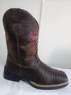 Bota Texana Masculina Premium Country Bico Sanfonado Couro Legitimo Bordado Longhorn