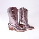 Bota Texana Metalizada Prata Velho