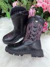 Bota Texana Nilqi Isabella Preto e Pink para Meninas