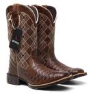 Bota Texana Quadriculada Em Couro Ref. Quadriculada