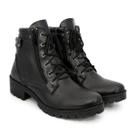 Bota Tratorada Feminina Coturno Tratorado Feminino Preta Zíper Lateral Cano Curto Salto Baixo Leve