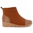 Bota Usaflex Cano Curto Anabela Neopreme Couro AD0521