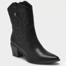 Bota Via Marte Western Cano Médio Feminina - Preto - 35