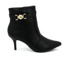 Bota Via Uno Original 156085 Cano Curto Bico Fino Moda Feminino