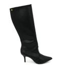 Bota Via Uno Original 156087 Cano Longo Bico Fino Moda Feminino