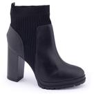 Bota Vizzano 3089.104 tecido knit canelado salto alto 9,5cm