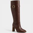 Bota Vizzano Cano Alto Salto Listrado Feminina - Marrom - 38 Bota Vizzano Cano Alto Salto Listrado Feminina - Marrom - 38