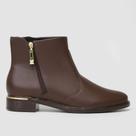 Bota Vizzano Cano Curto Zíper Feminina Cafe 3077106C