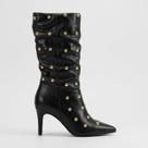 Bota Vizzano Cano Médio Com Rebites Preta Bota Vizzano Cano Médio Com Rebites Preta