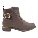 Bota Vizzano Montaria Salto Baixo Fivela Napa Marrom Café 3077.121