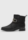 Bota Vizzano Preta Cano Curto Salto Baixo Bico Redondo