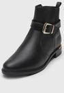 Bota Vizzano Preta Cano Curto Salto Baixo Bico Redondo